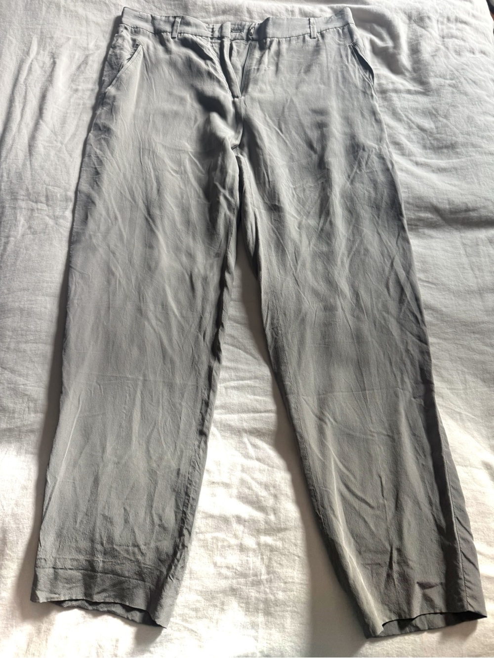 Celine vintage silk Light Gray/beige Trousers